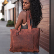 Leather Tote Bag for Laptop Astev