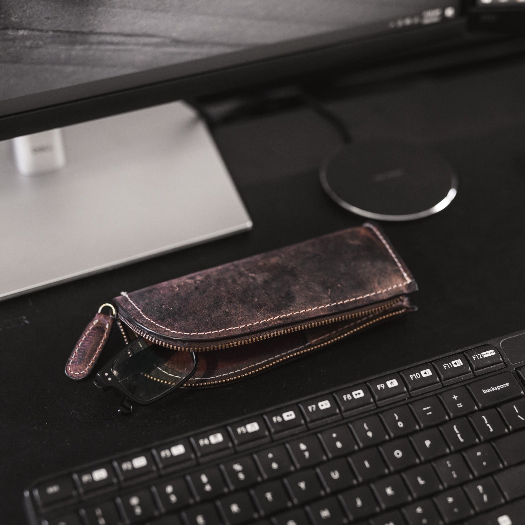 Leather Glasses Pouch Leo