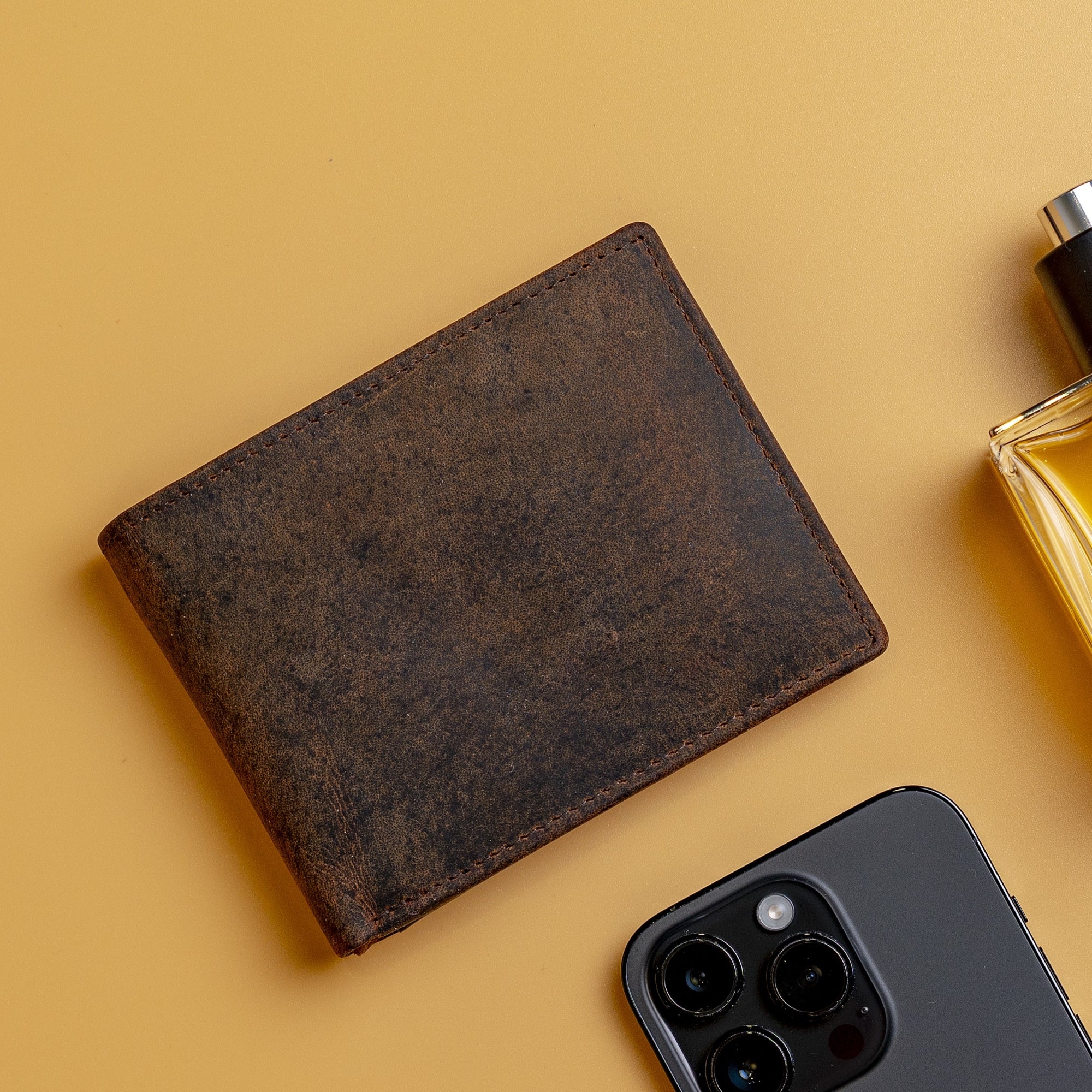 Mens Leather Trifold Wallet Braxton