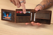 Mens Leather Trifold Wallet Braxton